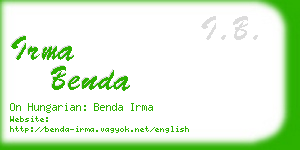 irma benda business card